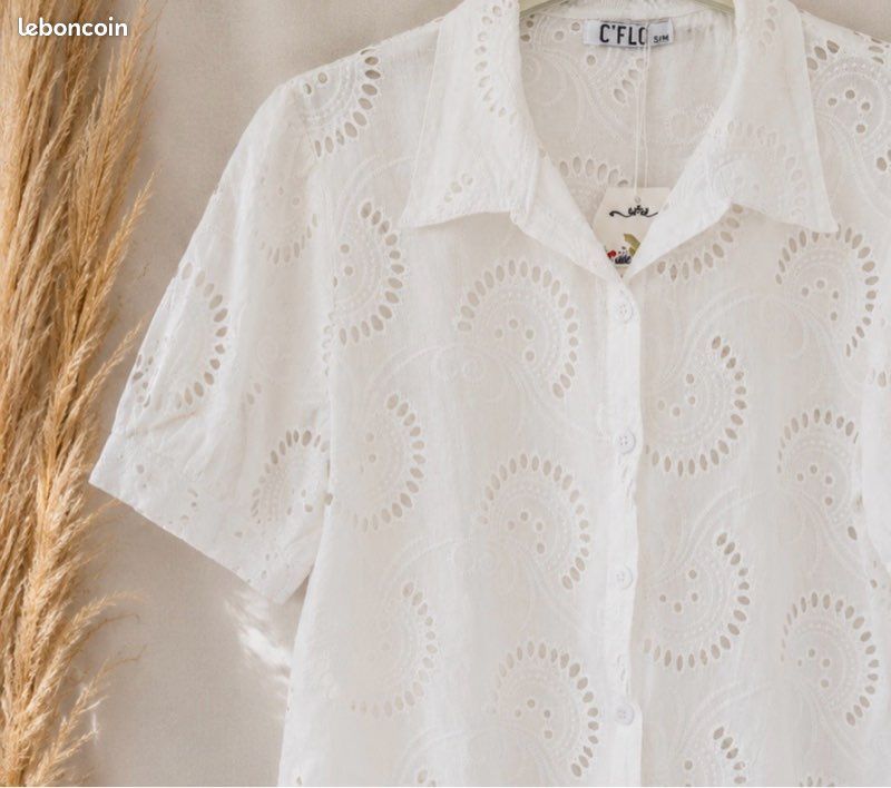 Chemise broderie anglaise neuve (image 2)