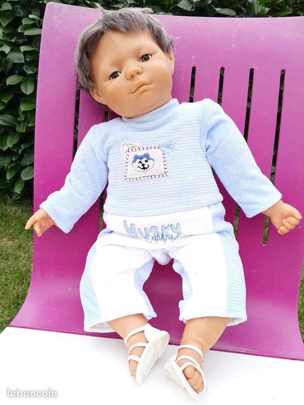 Poupée Corolle Vintage 'NOUVEAU-NÉ' 54 Cm – France 1986 – Yeux Bruns – Occasion