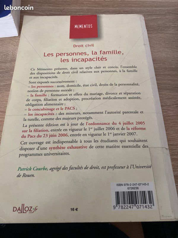 Droit civil: les personnes , la famille et les incapacités (image 2)