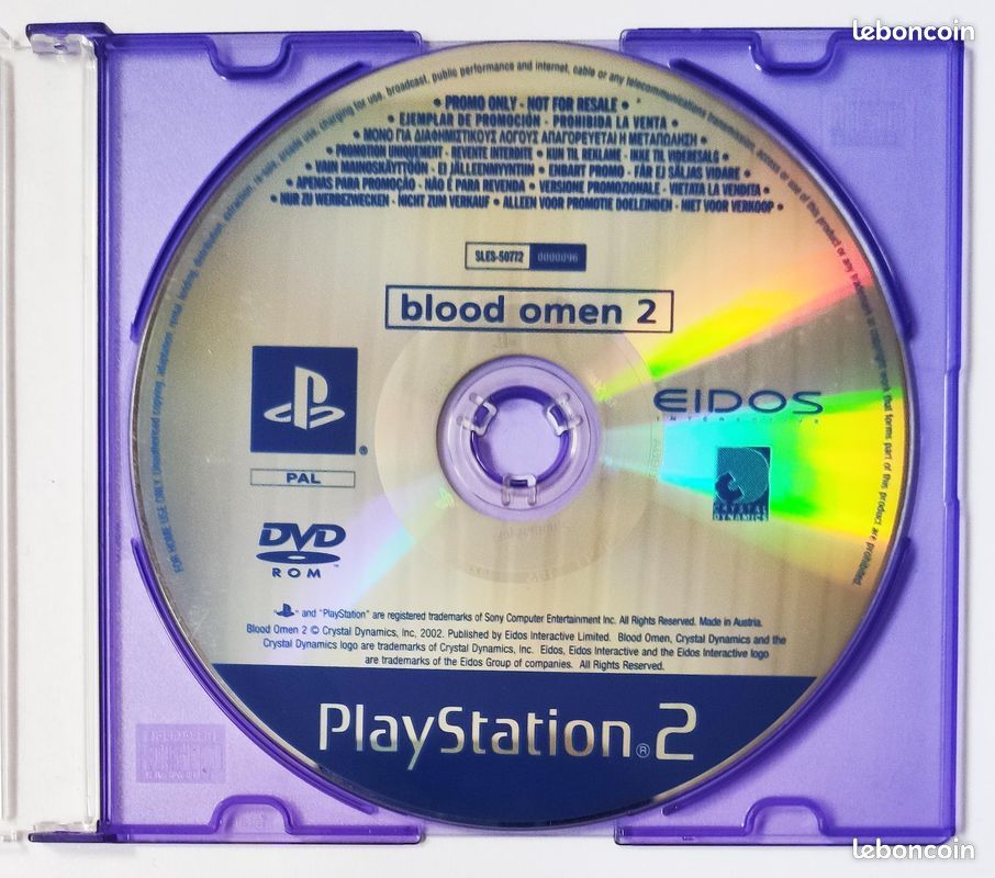 Blood Omen 2 The Legacy of Kain Series (disque promotionnel) (PS2) (Rare) (image 1)