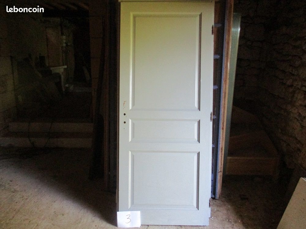 Bloc porte bois exotique 83cm x 203cm poussant gauche (image 1)