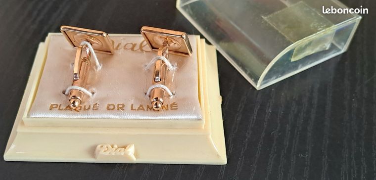 Boutons De Manchette Anciens ORIA – Style Plaqué Or – Occasion
