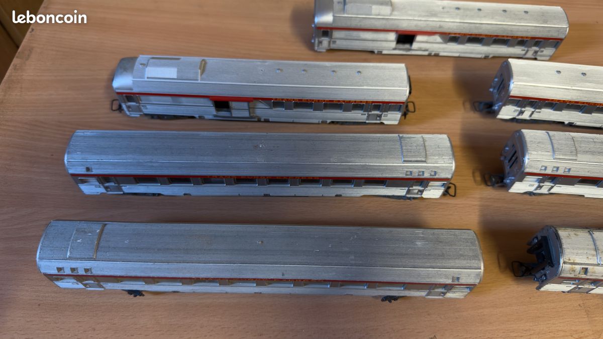 Lot De 6 Wagons Jouef - Voitures Inox - Échelle HO - Occasion état Moyen