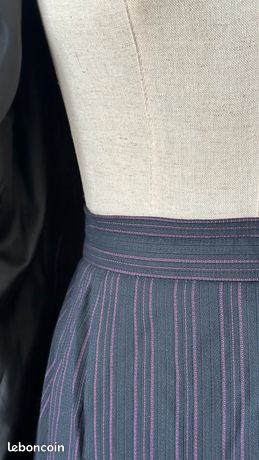 Chemise Manches Longues Louis Feraud Pour Femme - Taille 44, Blanc Et Noir à Pois, Style Tunique En Jean, Occasion Très Bon état