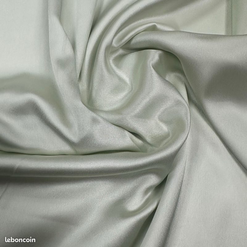 Tissu Satin Blanc Brillant Au Mètre 155x92 Cm - Doublure Soyeuse Pour Robes Mariée, Couture, Nappes, DIY