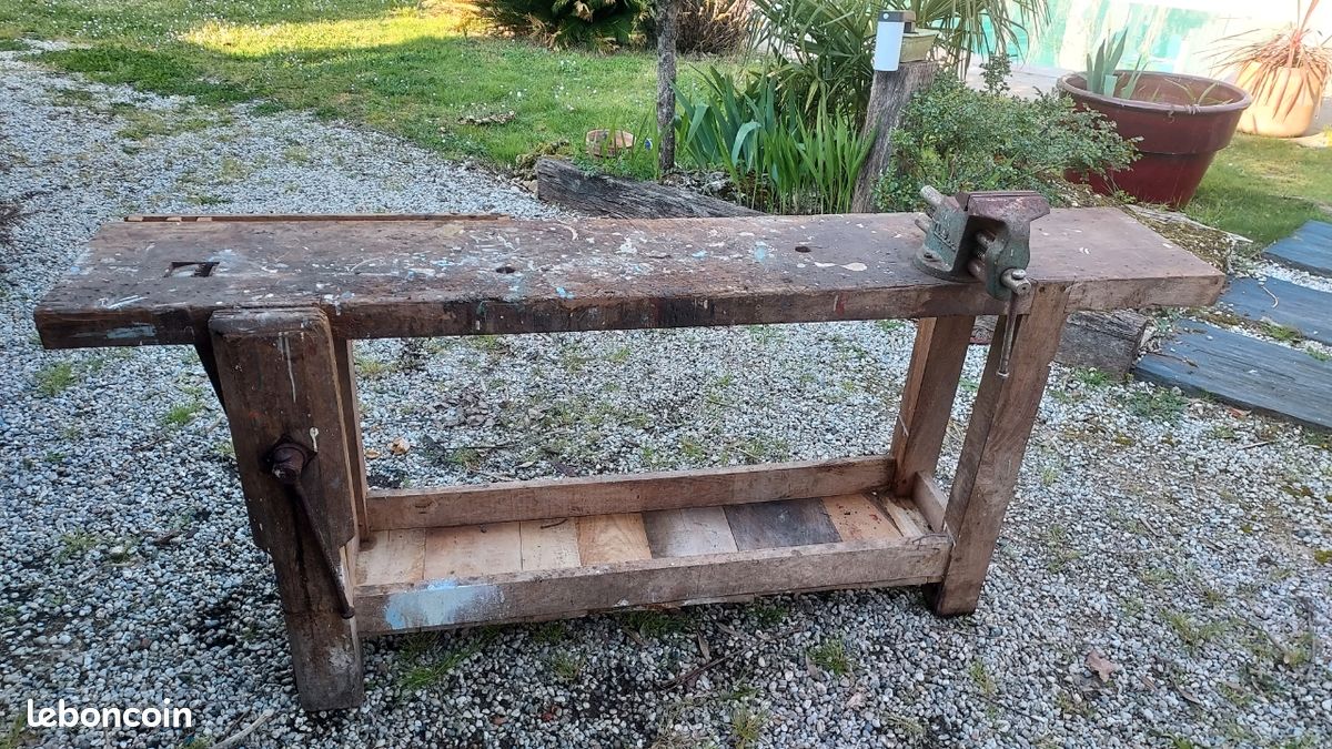 Étau à Plat Ancien - Vintage, Solide, Sans Marque - Occasion
