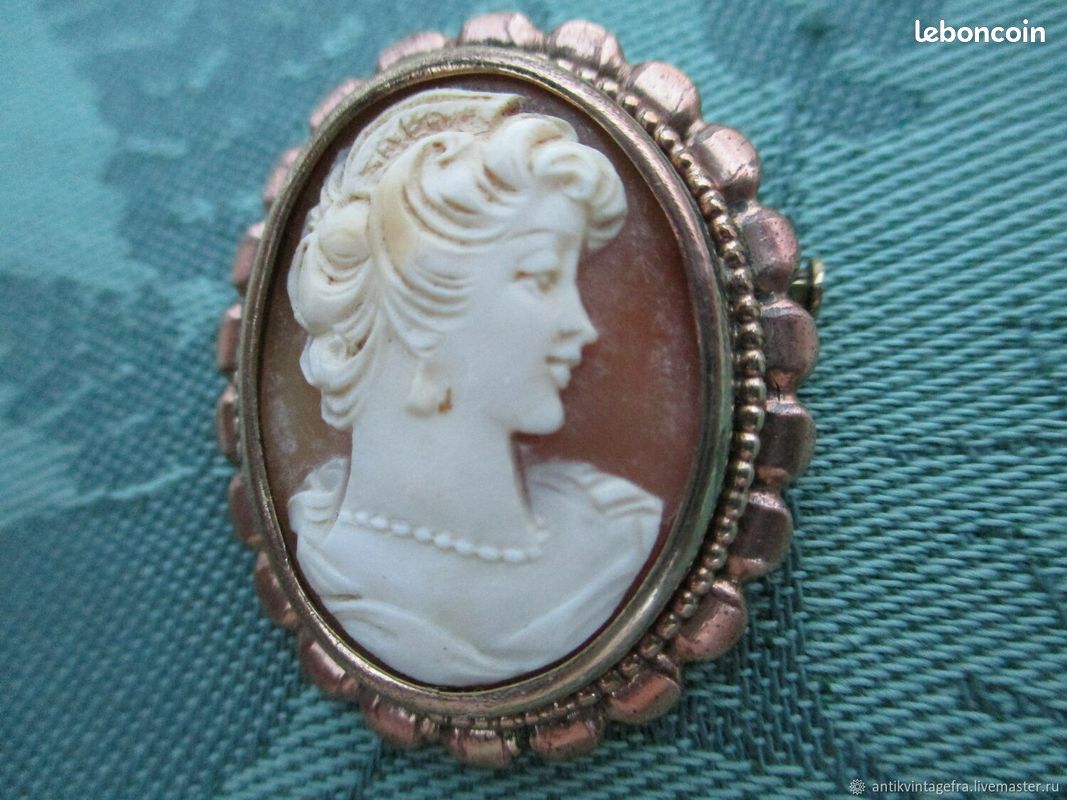 Broche Ancienne Camomille - Style Art Nouveau En Métal Argenté/bronze - Antique