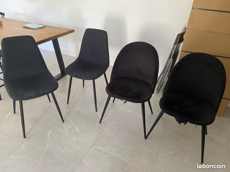 Lot de 4 chaises noires atmosphera (image 1)