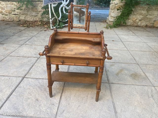 JOUET ANCIEN SUPERBE Table Toilette + Poupée - Maison De Poupée - RARE