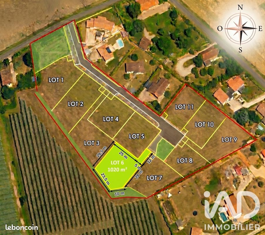 Terrain 1020 m² · à Bressols · 1 020 m² · 108 000 €