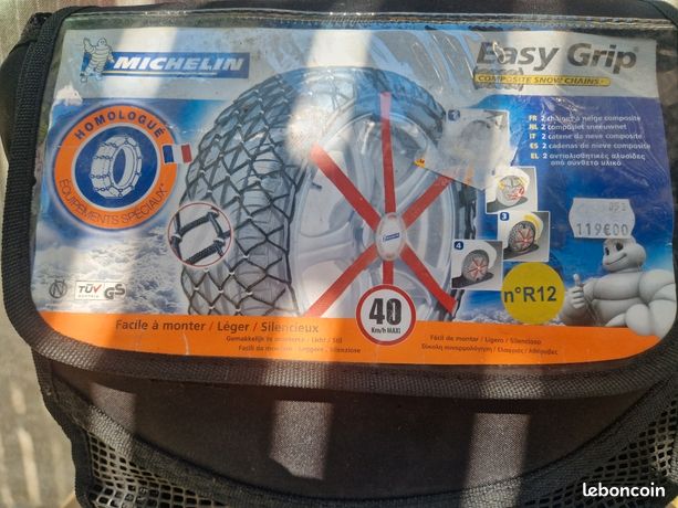 Chaînes à Neige Composite Michelin Easy Grip - Tailles R12 Pour Pneus 205/65-15, 215/55-16, Etc.