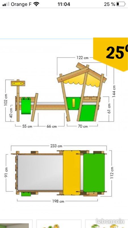 À vendre lit cabane wickey garçon bleu et vert (image 3)