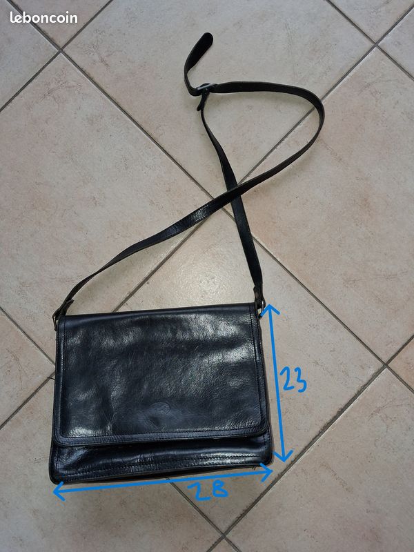 Sac à main / Sacoche / Serviette en cuir vintage de marque Kevim (katia) (image 5)