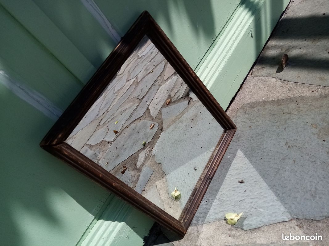 Glace rectangle miroir mercure ancien (image 2)