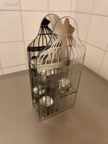 Porte-bougie - HOMYL - Cage à Oiseaux - Métal Galvanisé - 8x14 cm