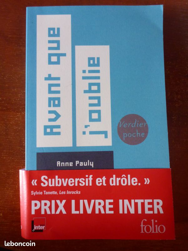 Roman : " Avant que j'oublie" de Anne Pauly, Prix livre Inter 2019 (image 1)