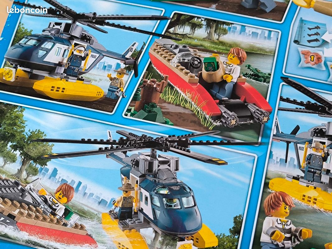 Lego 60067 La poursuite en hélicoptère + bateau + crocodile (image 2)