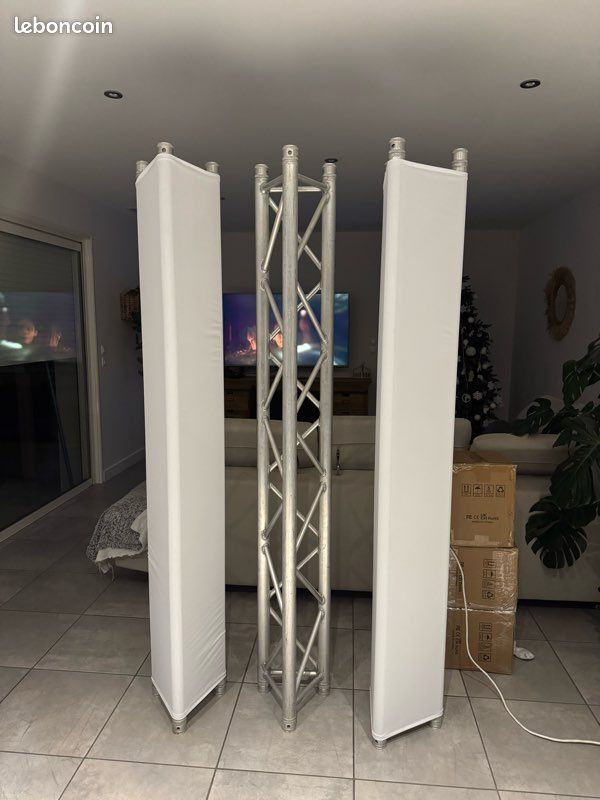 Lot 3 barres alu truss 2m avec 2 lycra chaussette (image 1)