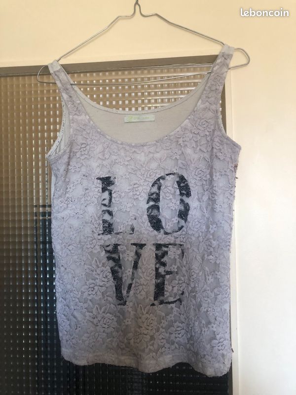 Débardeur blanc love (image 1)