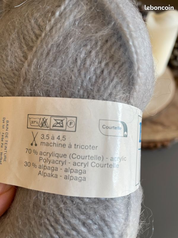 Lot De 5 Pelotes De Coton PHIL ECOJEAN Gris Clair - Aiguille 4 - Neuf Pour Tricot/crochet