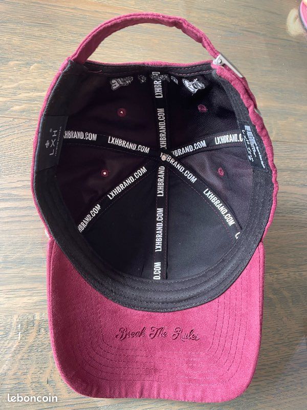 Casquette LXH Héritage En Suédine Rouge Orangé - Occasion Peu Portée - Taille Unique - Style Baseball