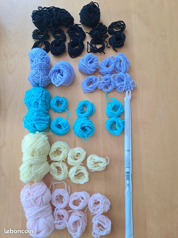 Kit tricot + 2 aiguilles à tricoter 3,5 + diverses pelotes de laine - #missiphildivers (image 2)