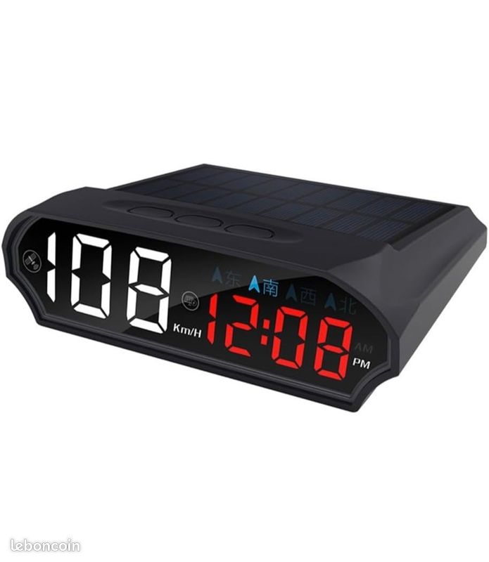 🚗 HUD solaire GPS pour voiture – Compteur de vitesse numérique (image 1)