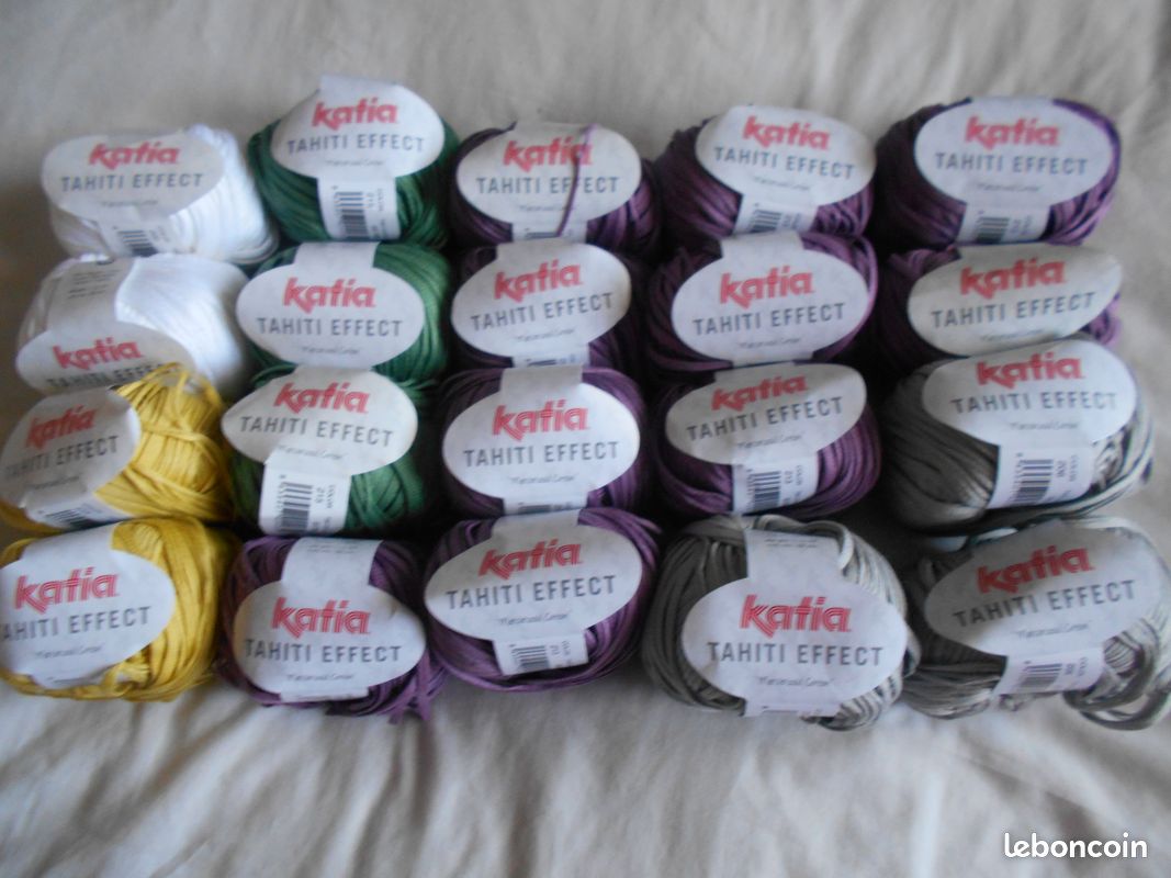Lot De 10 Pelotes De Coton Vintage - 100g/200m - Aiguille 5 - Bleu Et Orange