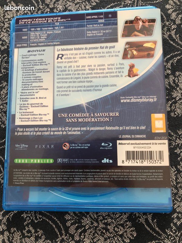 Blu ray disc film Ratatouille (image 2)