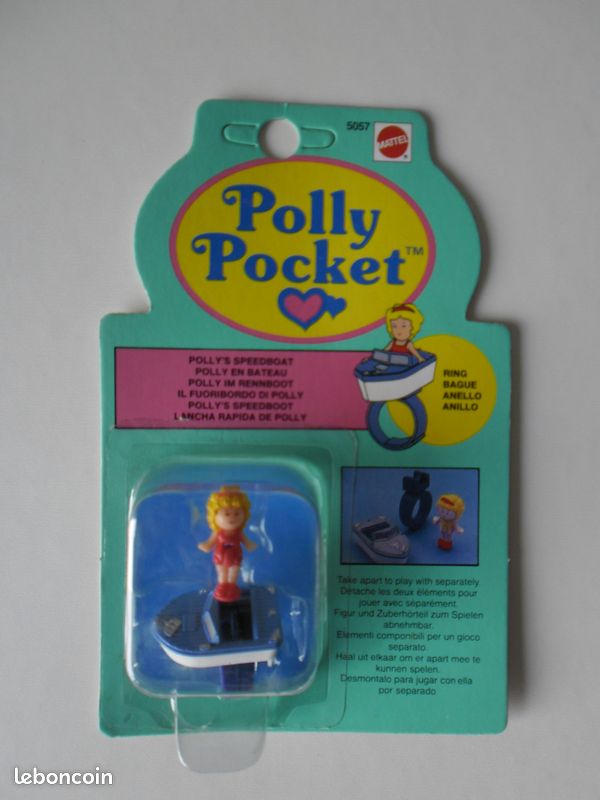 Polly pocket coeur Midge's bedtime bague ring complet 1991 bluebird lit