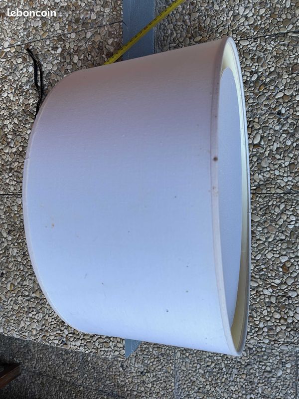 Abat-jour De Rechange En Tissu Blanc Pour Douille E27 (26 X 21 Cm