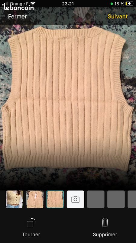 Urban outfitters cream sweater vest - cardigan - gilet sans manches (image 3)
