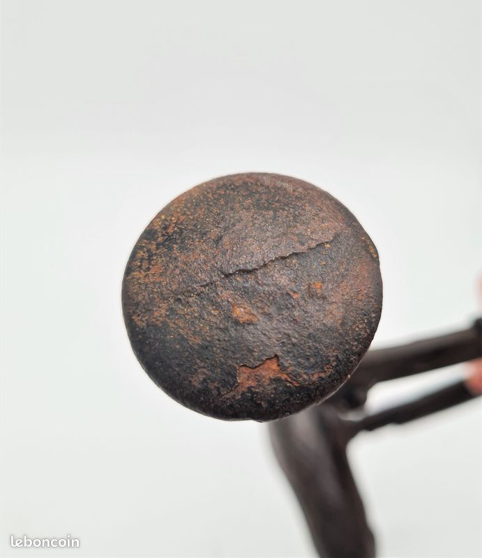 Patère ancienne, porte manteau double en fonte d'acier - déco vintage - L07 (image 10)