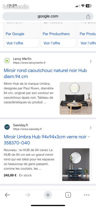 Miroir neuf rond 94 cm diamètre (image 2)