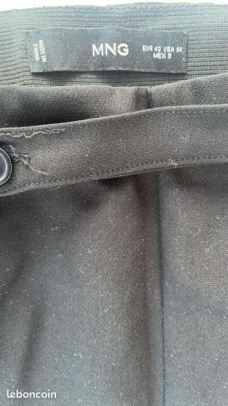 Pantalon Mango femme taille 42 noir, coupe droite, chic bureau, très bon état (image 2)