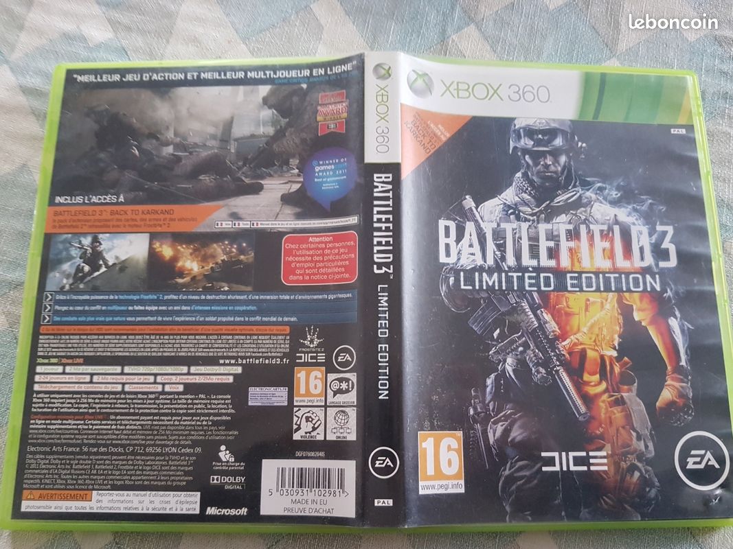 Battlefield 3 xbox 360 edition limité (image 1)