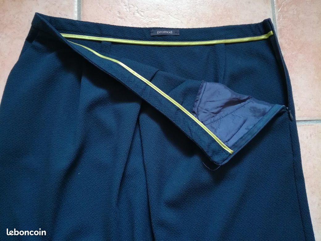 Jupe Bleue évasée Promod - Taille 38 - En Jean - Occasion Très Bon état