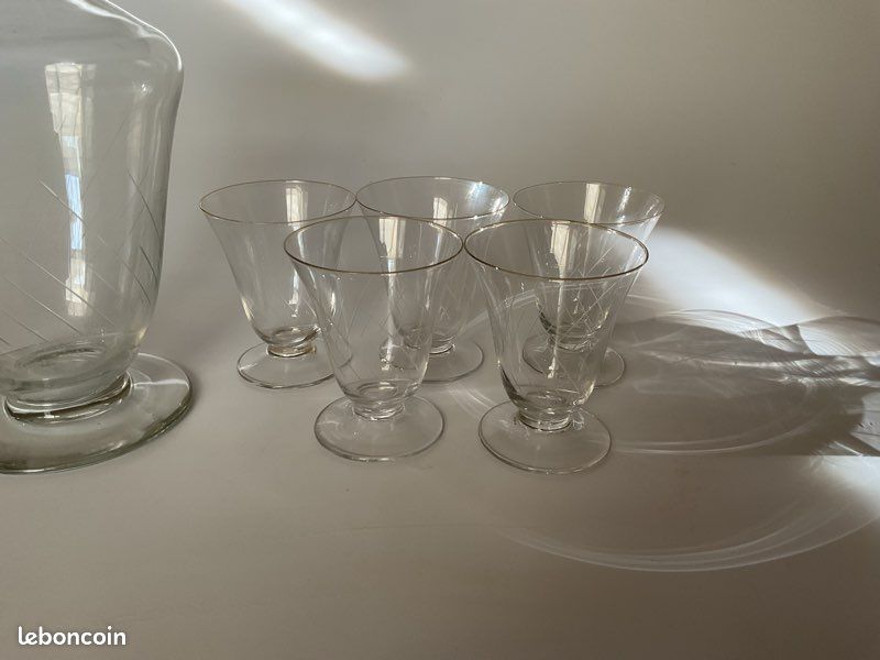 Lot De Carafe Et Verres Gravés Los Angeles - 3 Pièces - Neuf