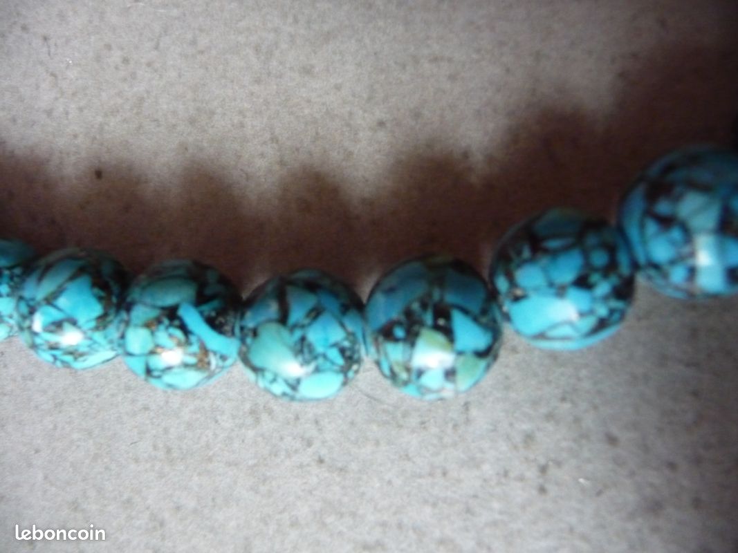 Chapelet musulman perles bleues en pierre naturelle (image 5)