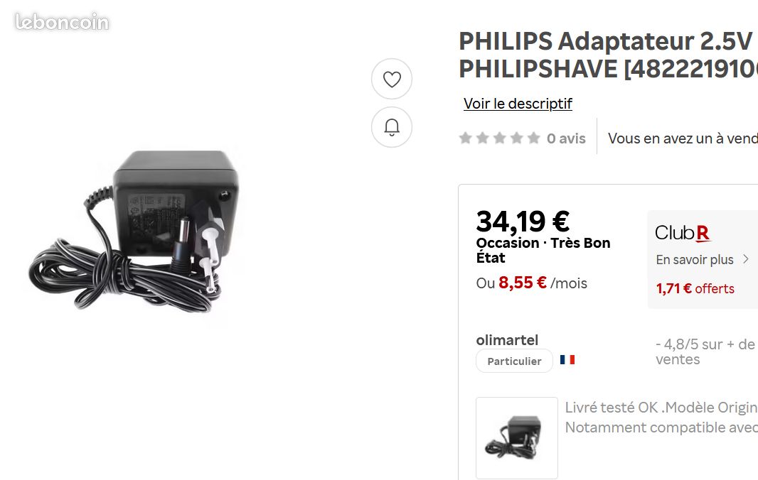 Philips Adaptateur 2.5v (image 2)