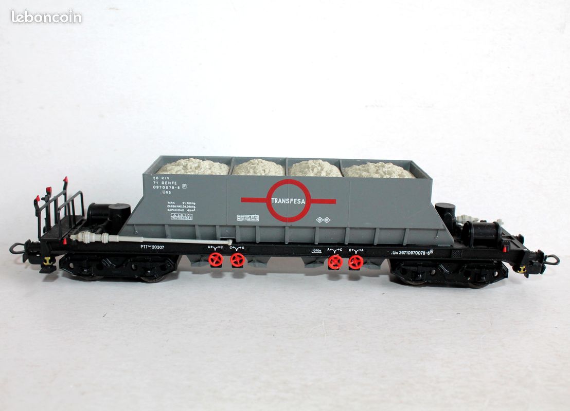 Wagon Trémie HO Electrotren 5709 - Renfe - Houiller EF 60 - Carfe Semat Bauxite - Neuf
