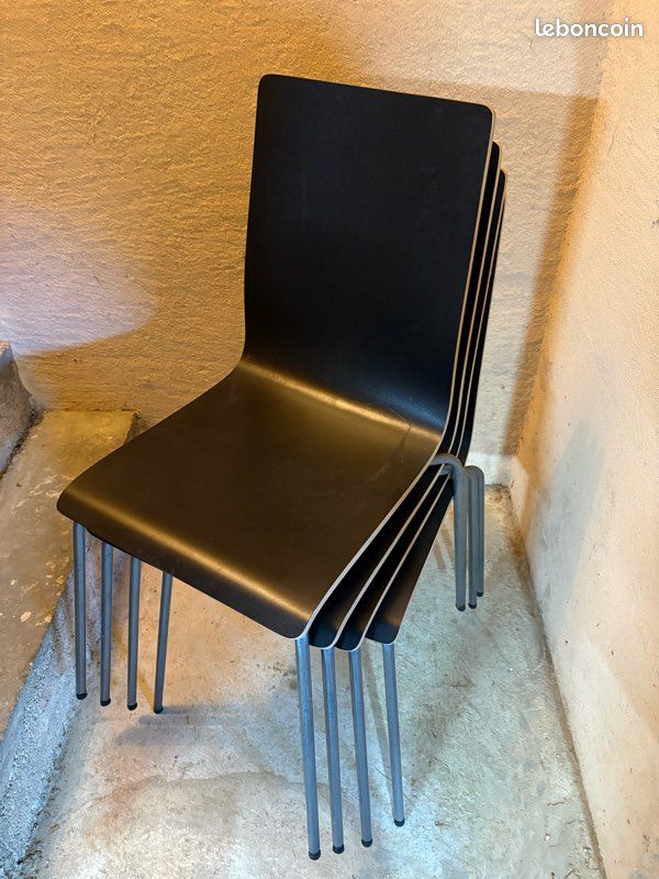 4 chaises en bois pieds métal (image 1)
