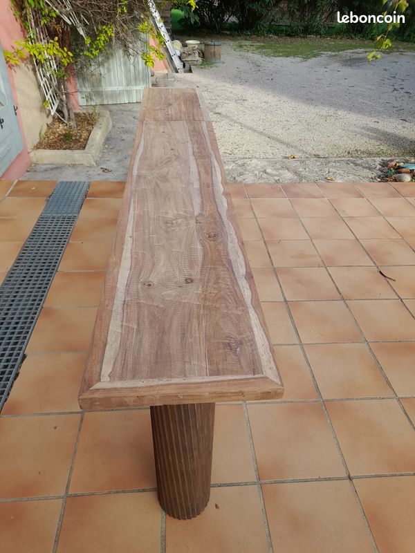 1 grande console en teck et acier (image 7)