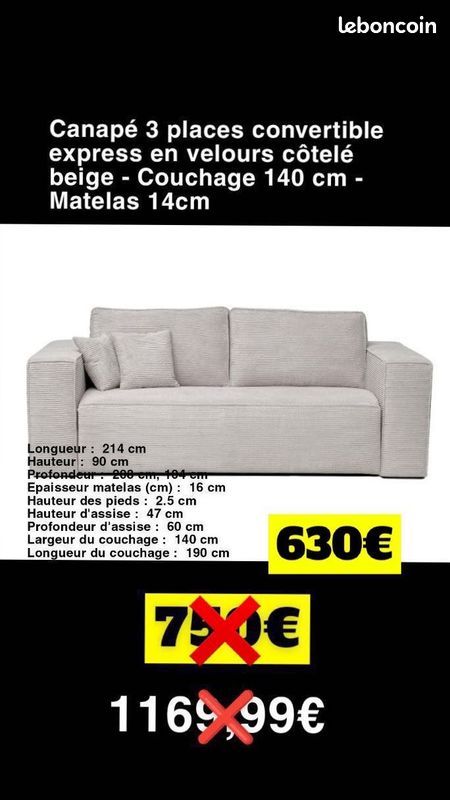 CANAPES angle,convertible,express,cuir (image 18)