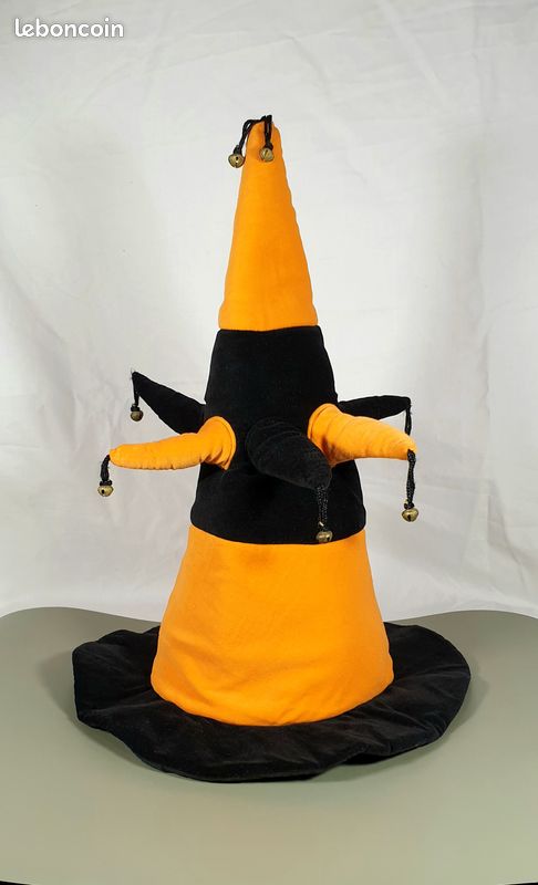 Chapeau De Sorcière En Velours Pour Adulte – Accessoire Halloween Et Fêtes Costumées – Noir – Taille 57-61 Cm