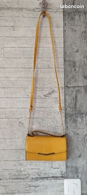 Petit sac à main Primark jaune / moutarde (image 3)