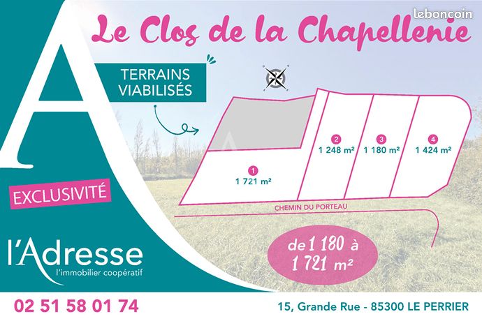 Terrain 1424 m² LE PERRIER