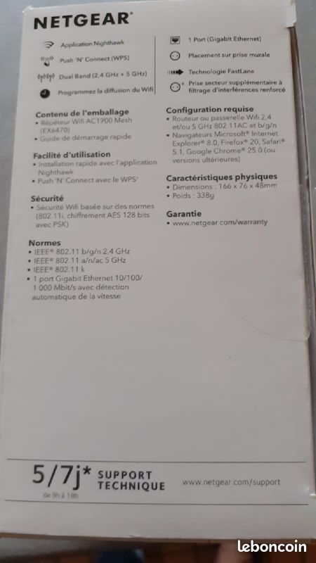 Repeteur wifi Netgear AC 1900 nighthawk mesh (image 4)