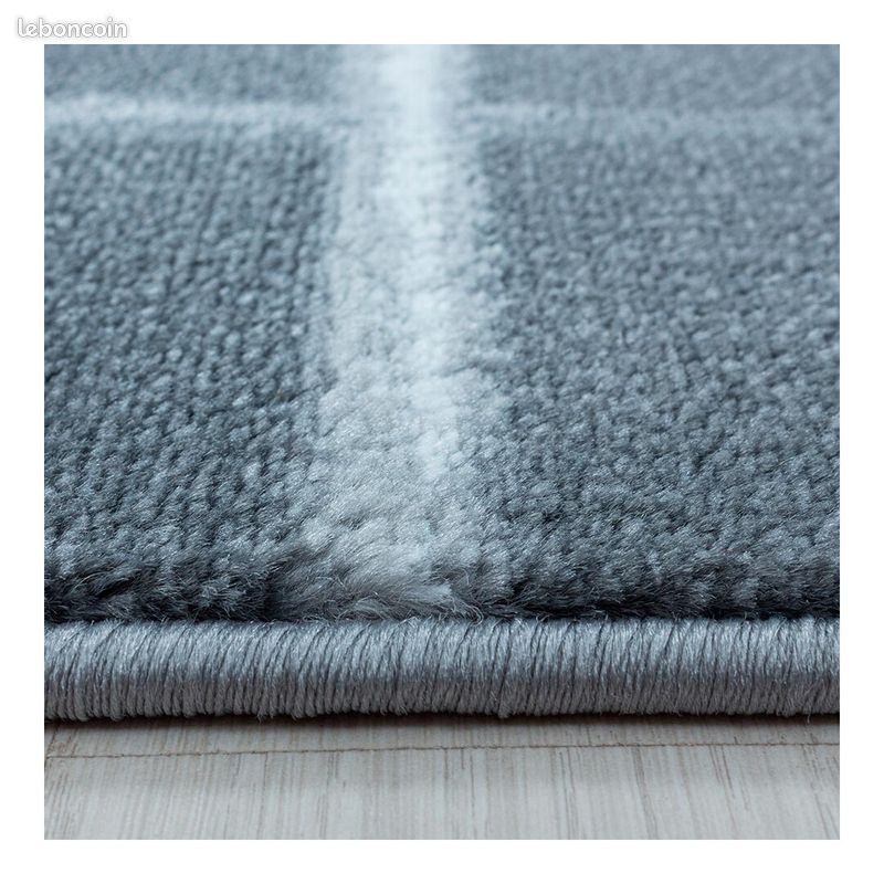Tapis moderne rectangle rayé à courtes mèches Buse Gris 200x290 (image 4)