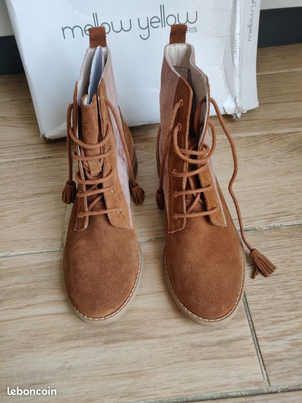 Bottine Mellow Yellow taille 36 en cuir camel (image 3)